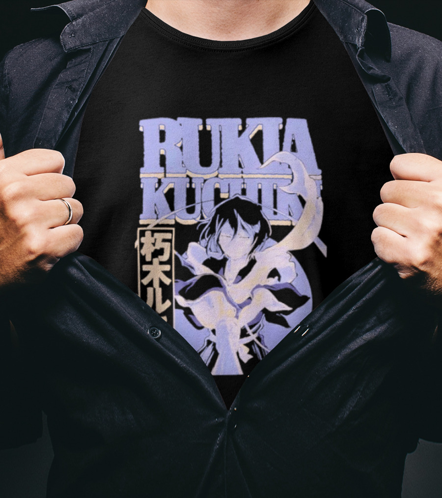 Bleach Rukia Kuchiki Anime Character Illustration Japanese T-Shirt