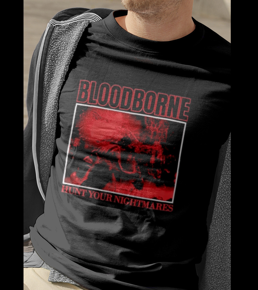 Bloodborne Hunt Your Nightmares Red Hunter Gamers Merch Fan T-Shirt