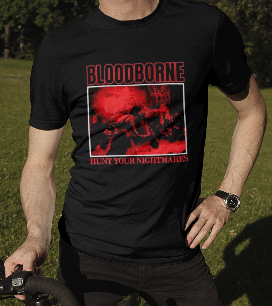 Bloodborne Hunt Your Nightmares Red Hunter Gamers Merch Fan T-Shirt