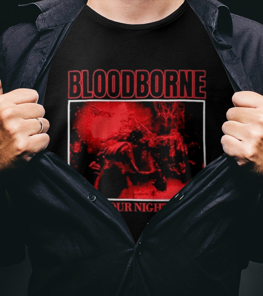 Bloodborne Hunt Your Nightmares Red Hunter Gamers Merch Fan T-Shirt