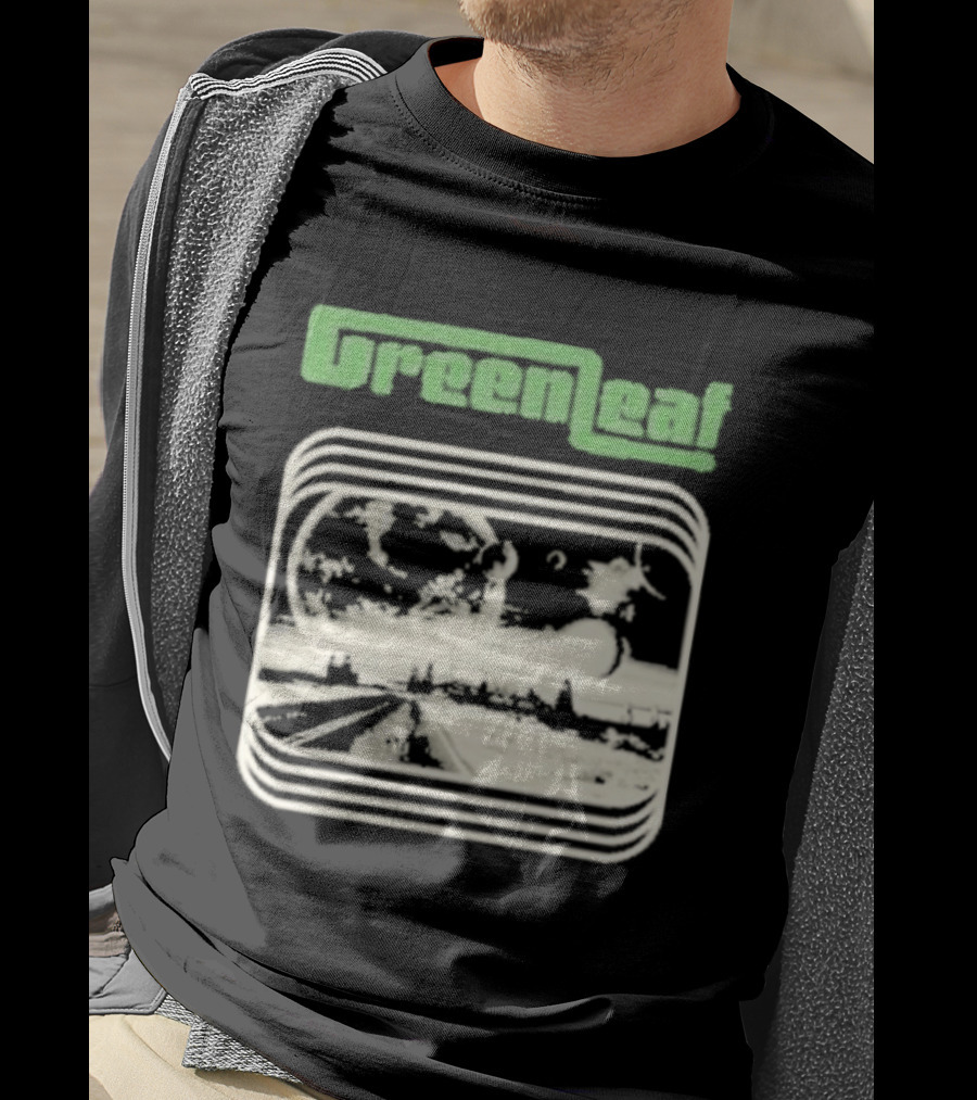 Greenleaf Black Space Scenic Globe With Railway Tracks T-Shirt