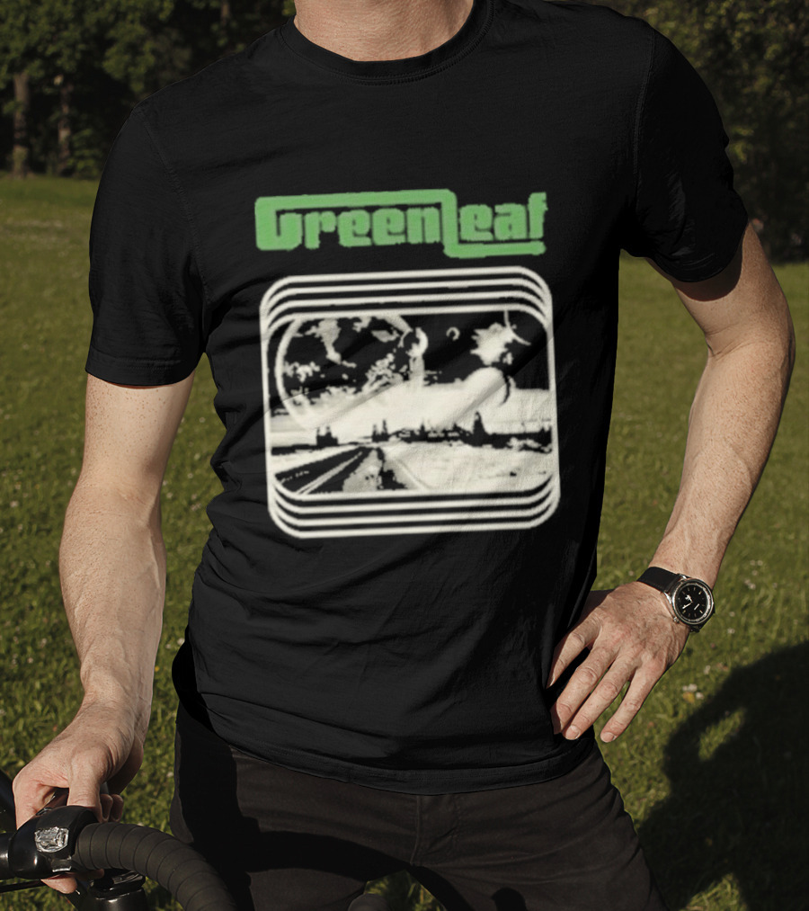 Greenleaf Black Space Scenic Globe With Railway Tracks T-Shirt