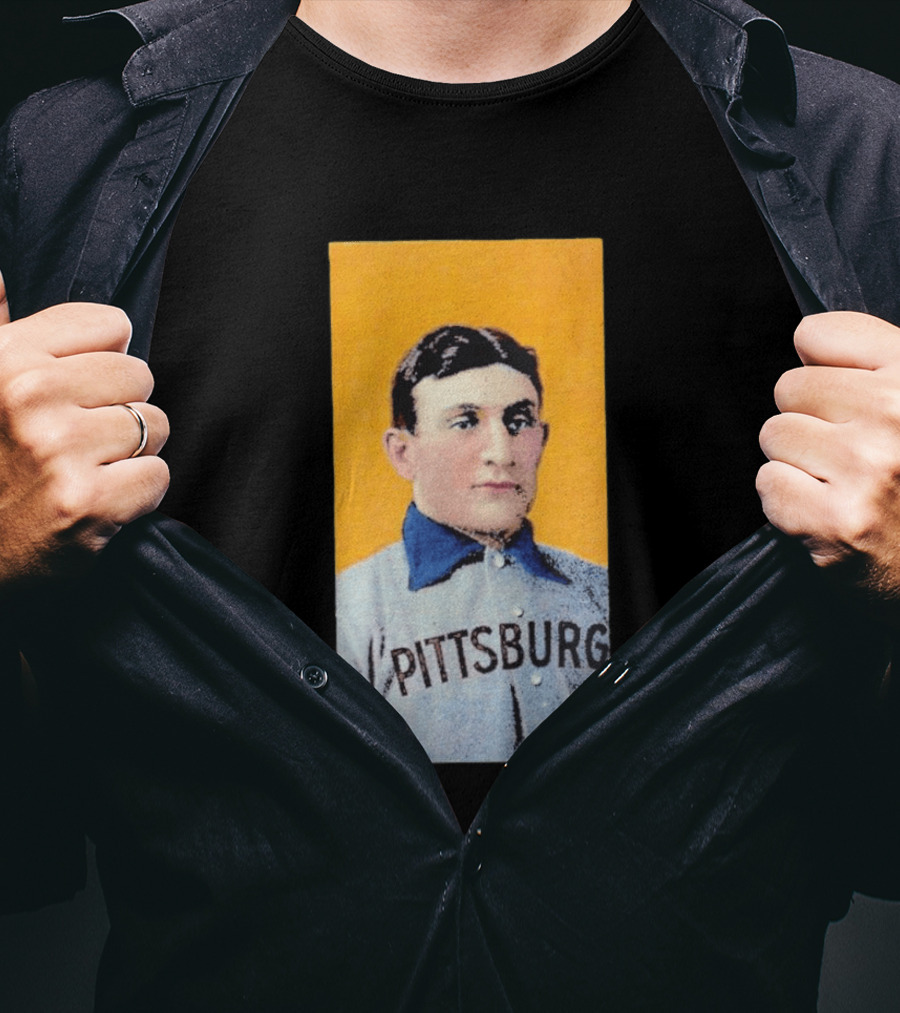 Pittsburgh Vintage Honus Wagner Baseball Player Card T-Shirt