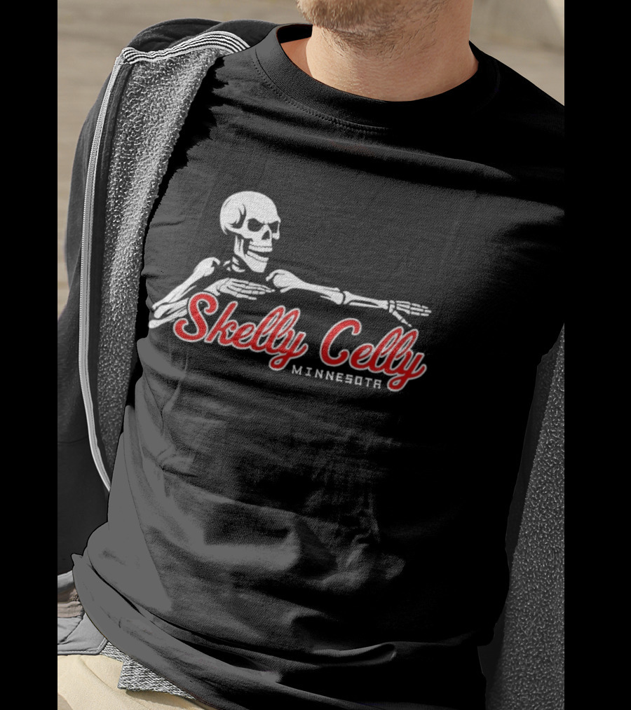 Skelly Celly Minnesota Twins Skeleton Celebration T-Shirt