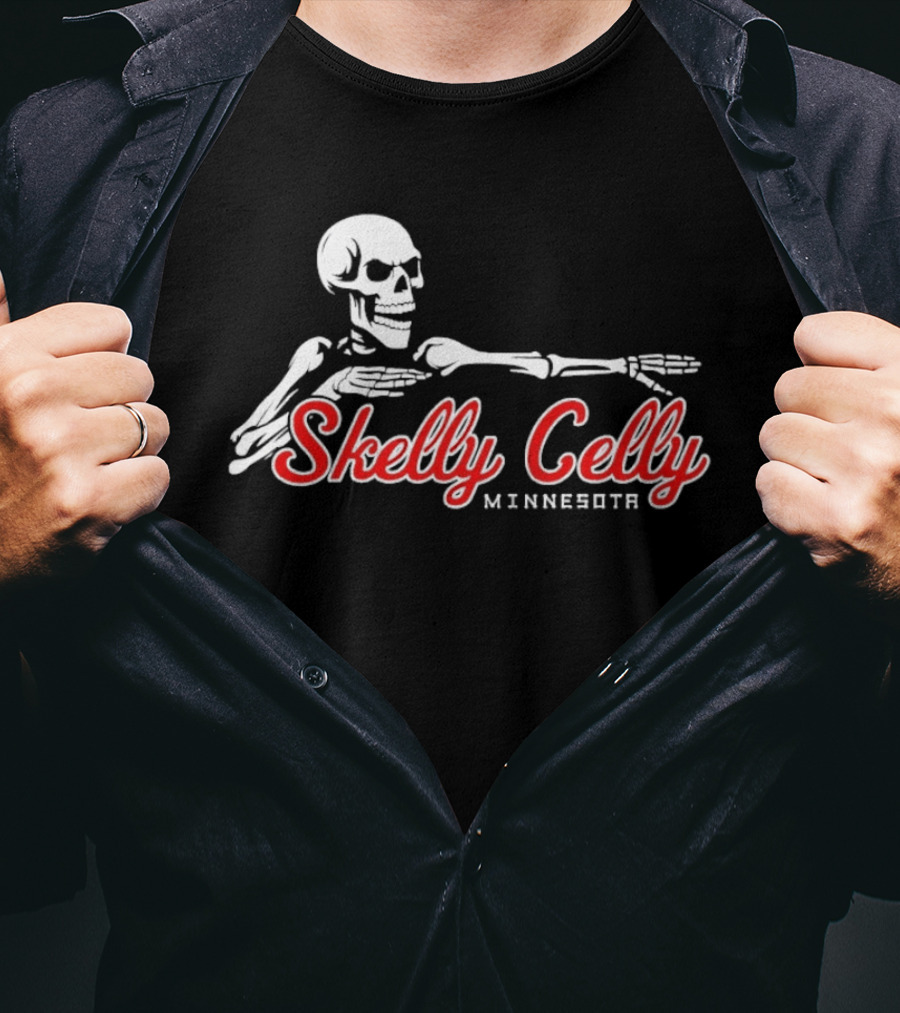 Skelly Celly Minnesota Twins Skeleton Celebration T-Shirt