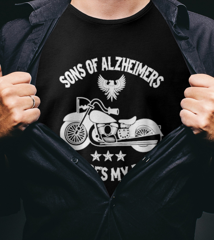 Sons Of Alzheimer's Motorcycle Eagle Humor Where's My Bike T-Shirt