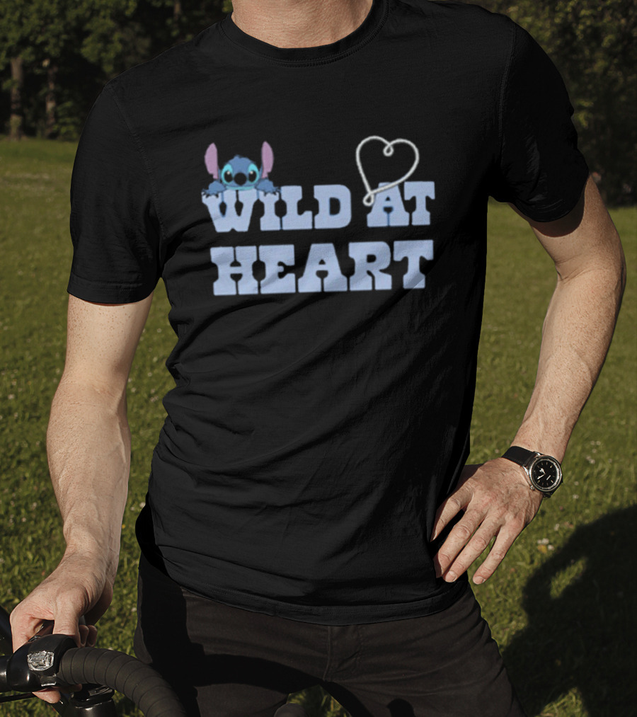 Wild At Heart Stitch Disney Character Cute Alien Heart T-Shirt