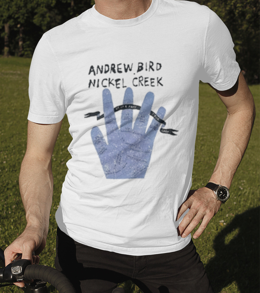 Andrew Bird Nickel Creek Blue Hand Visual T-Shirt