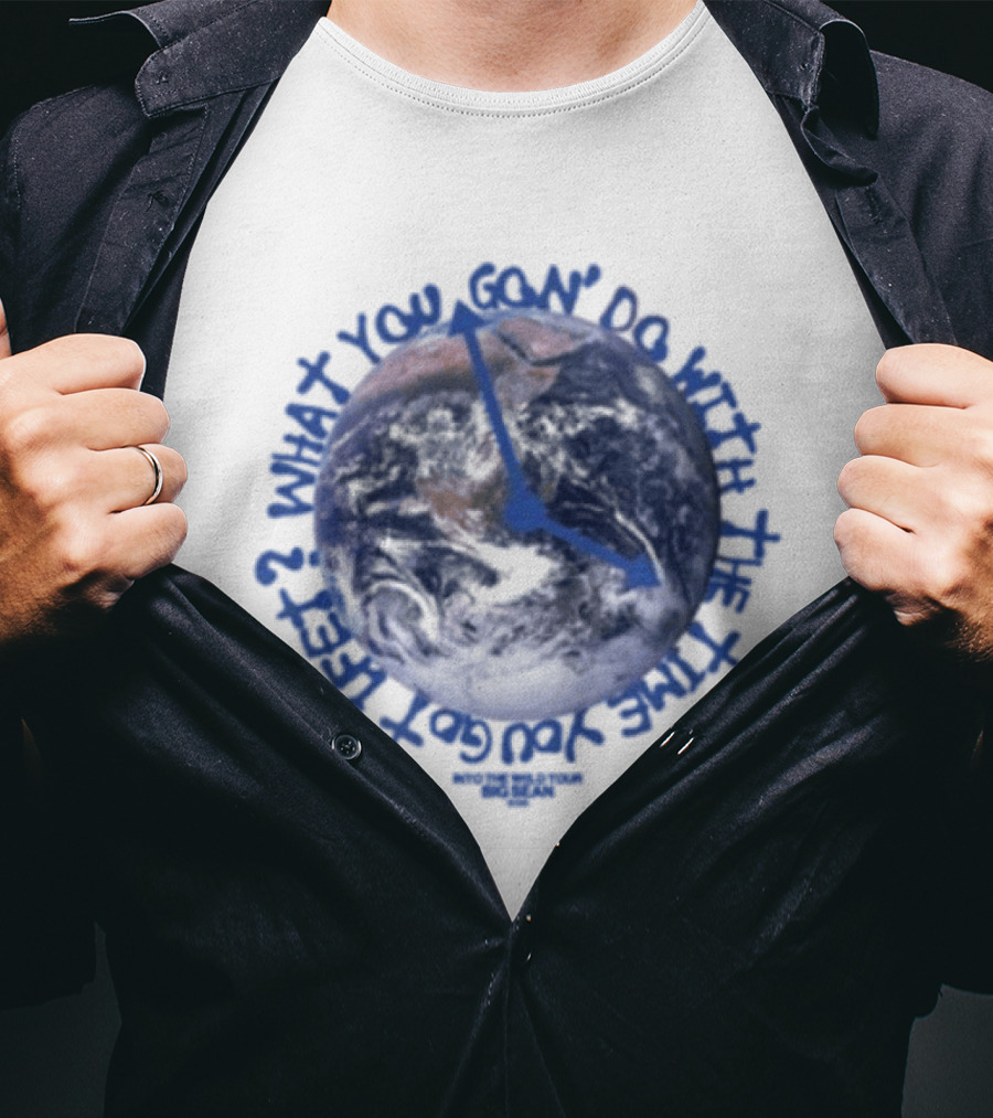 Big Sean Into The W!ld Tour Earth Image With Blue T-Shirt