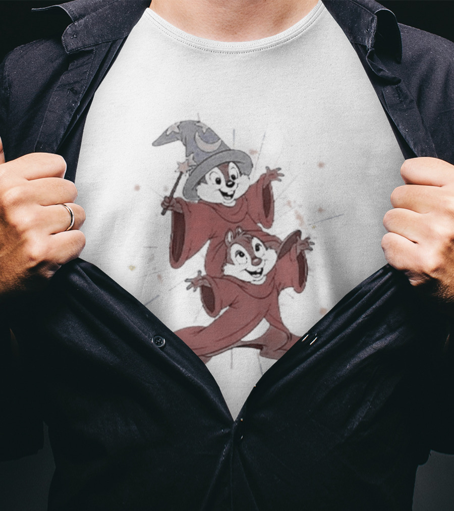 Chip And Dale Disney Wizard Halloween Costumes T-Shirt