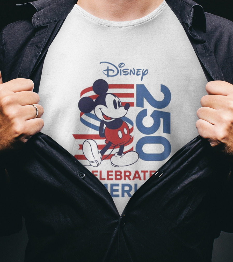 Disney Celebrates America Mickey Mouse 250 USA Patriotic Vibe T-Shirt