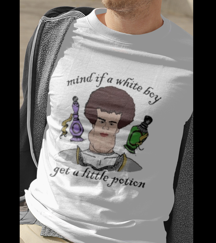 Mind If A White Boy Get A Little Potion Retro Cartoon Humor T-Shirt