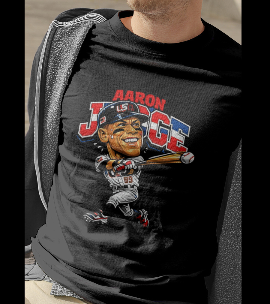 Aaron Judge USA Baseball Classic Swinging Caricature 99 T-Shirt