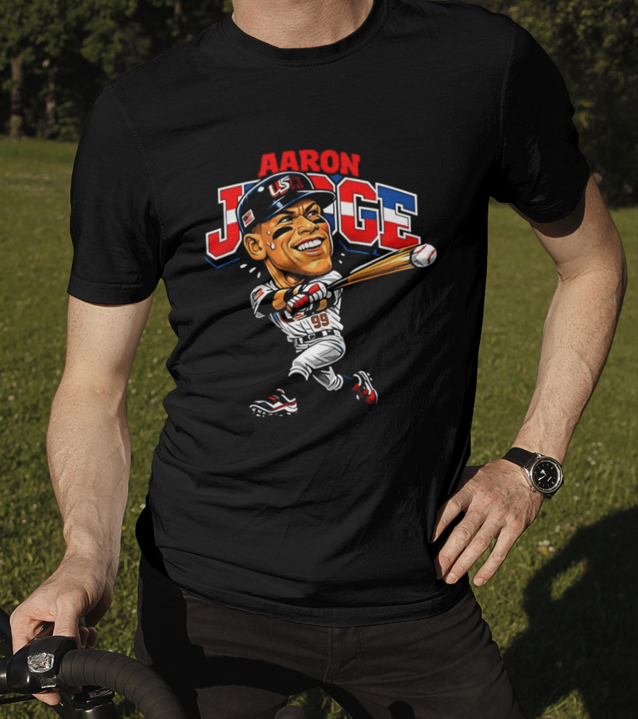 Aaron Judge USA Baseball Classic Swinging Caricature 99 T-Shirt