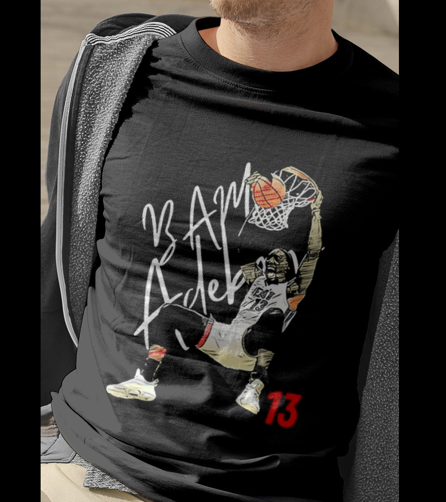 Bam Adebayo Dunking 13 Miami Basketball Player Fan Gear T-Shirt