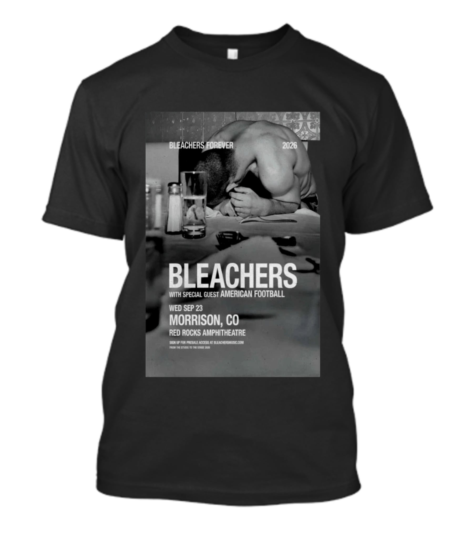 Bleachers Forever 2026 Morrison CO Red Rocks Amphitheatre Wed Sep 23 With Special Guest American Football T-Shirt