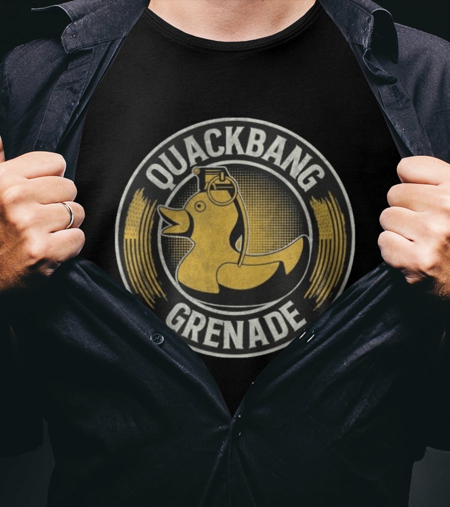 Quackbang Grenade Bunker Branding The Fat Electrician T-Shirt