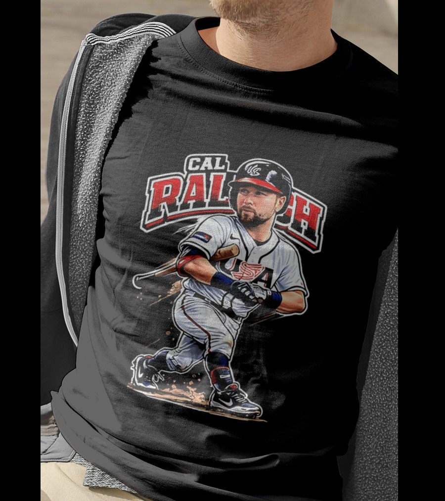 Cal Raleigh USA Baseball Classic Team Player Caricature T-Shirt