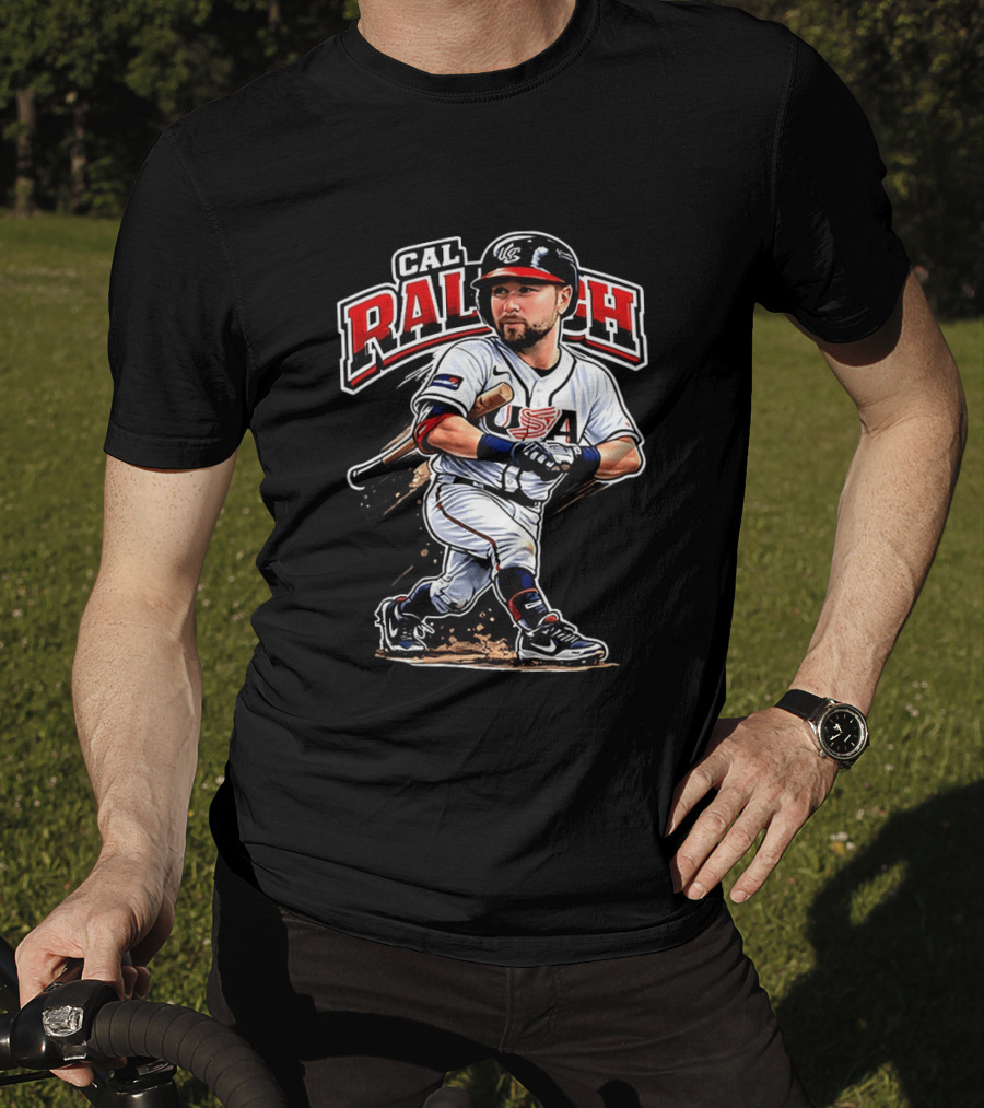 Cal Raleigh USA Baseball Classic Team Player Caricature T-Shirt