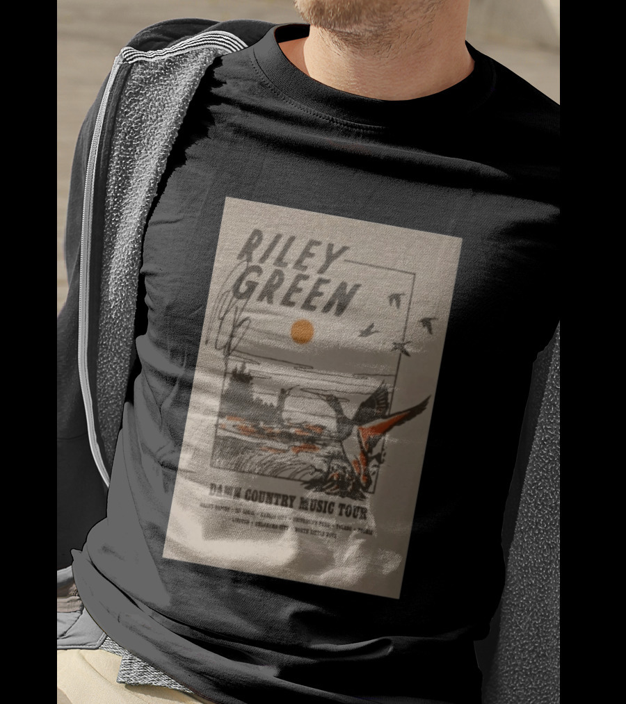 Riley Green Signed Damn Country Music Tour T-Shirt