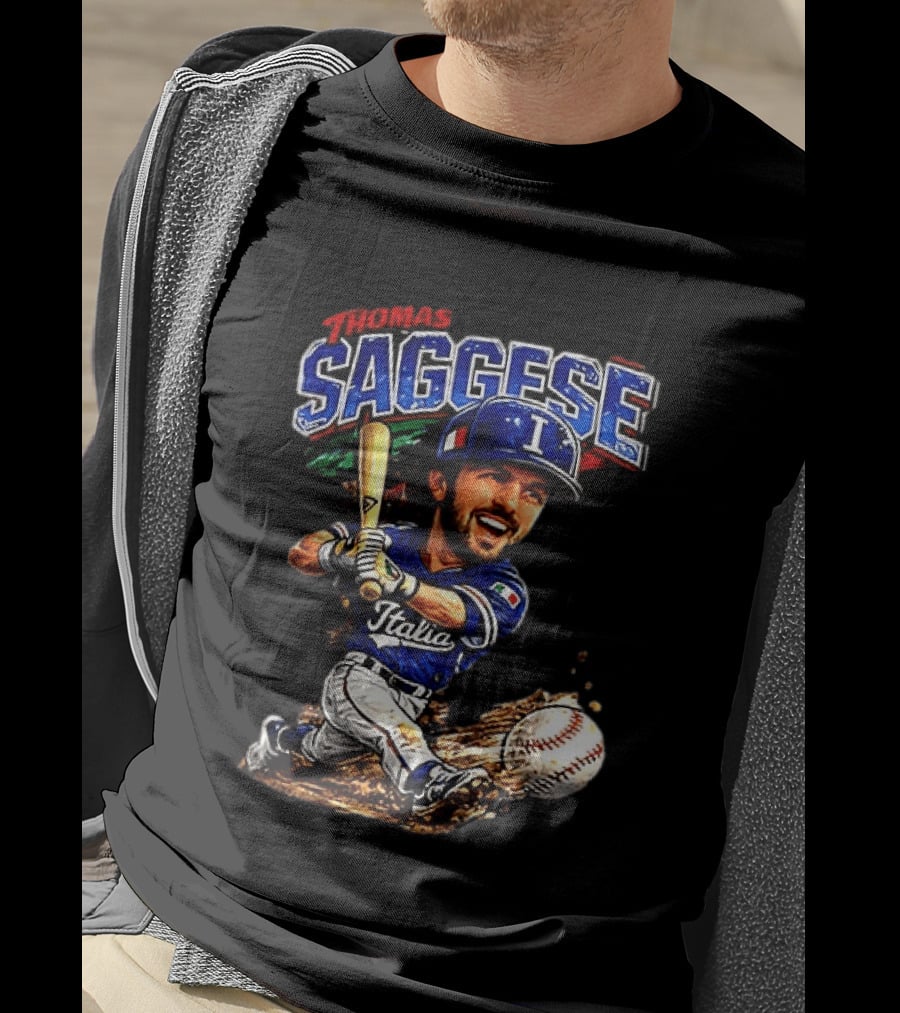 Thomas Saggese Italy Italia Baseball Classic Caricature T-Shirt