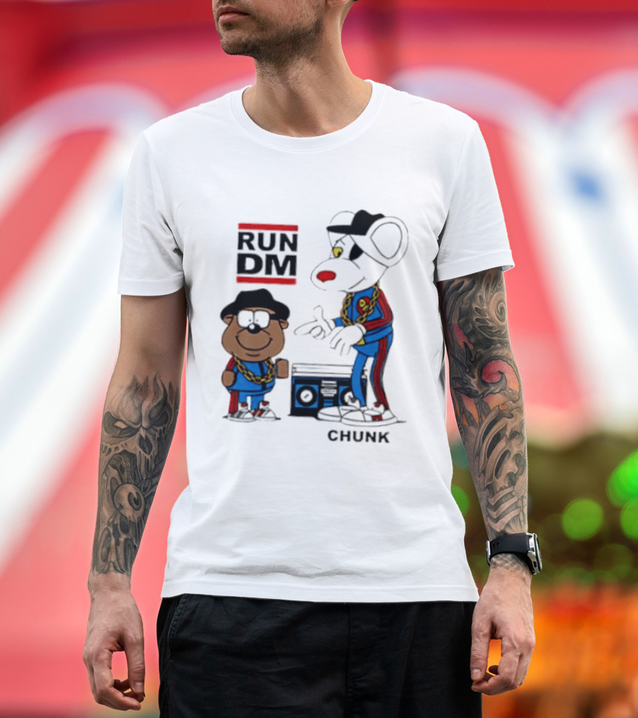 RUN DM Danger Mouse Penfold CHUNK With Boombox T-Shirt