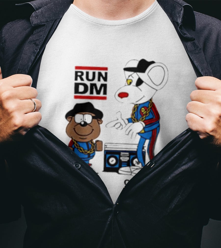 RUN DM Danger Mouse Penfold CHUNK With Boombox T-Shirt