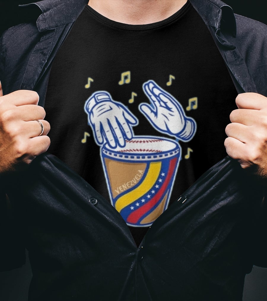 Willson Contreras Venezuela Baseball Tambor Musical Notes T-Shirt