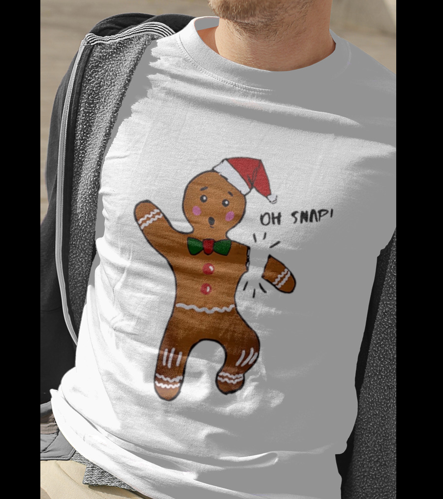 Gingerbread Man Oh Snap Broken Arm Christmas Humor T-Shirt