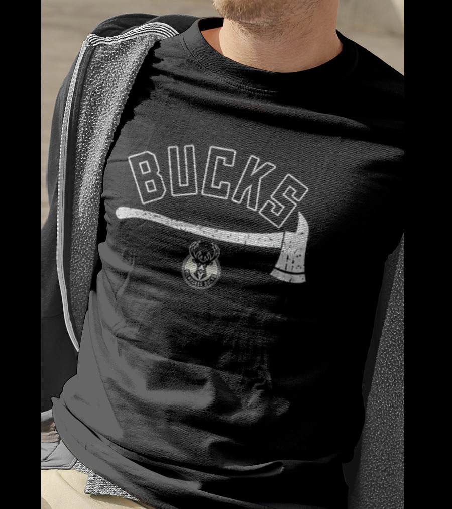 Bucks Firefighter Axe Milwaukee Team T-Shirt
