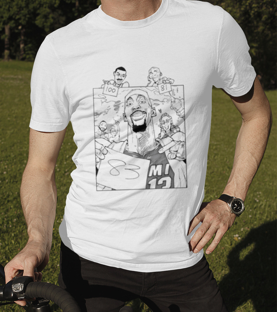 NBA Bam Adebayo 100 Wilt Chamberlain 81 Kobe Bryant 83 MI 13 Celebrate T-Shirt