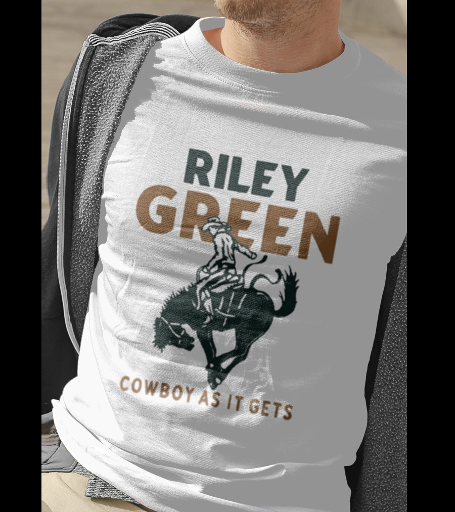 Riley Green Cowboy As It Gets Bronco Rider T-Shirt