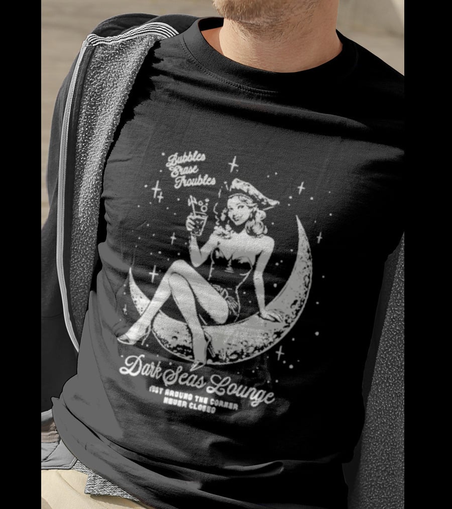 Dark Seas Lounge Hot Since The Summer Moon Maiden Cosmic Cocktails T-Shirt