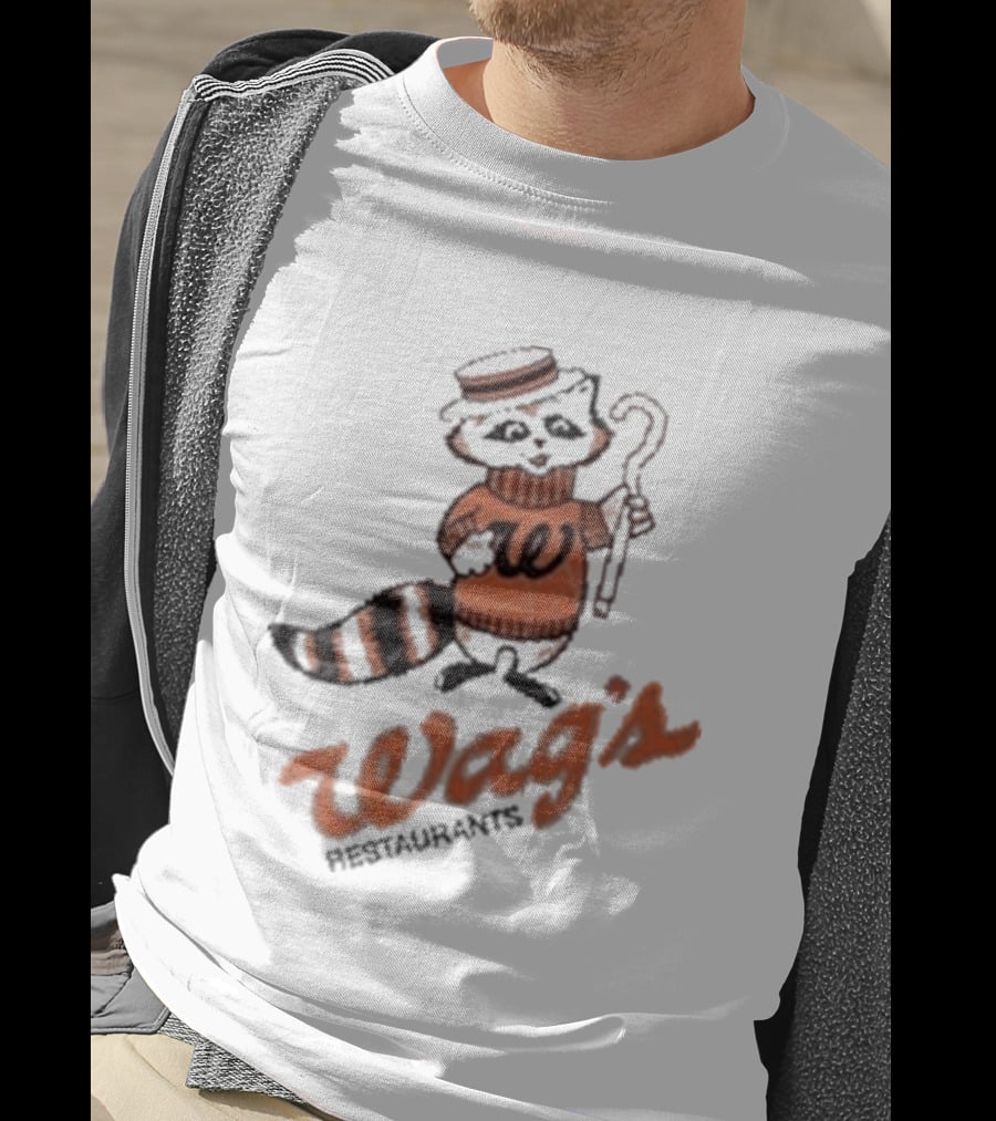 Wag's Restaurant Raccoon Character Sweater Cane T-Shirt
