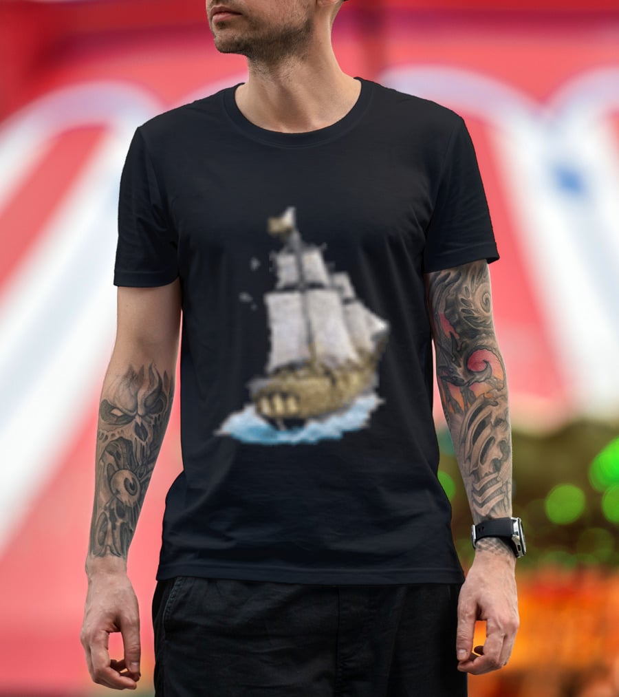 Johnny Blue Skies Dark Clouds Mutiny Midnight Ship Adventure T-Shirt