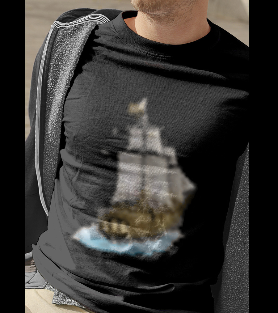 Johnny Blue Skies Dark Clouds Mutiny Midnight Ship Adventure T-Shirt