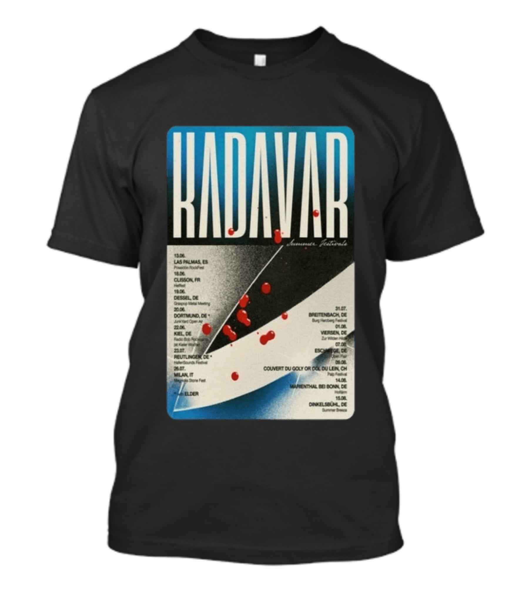 Kadavar Summer Festivals 2026 Las Palmas Clisson Colmar Dortmund Breitenbach Vevey Dunkelsbühl T-Shirt