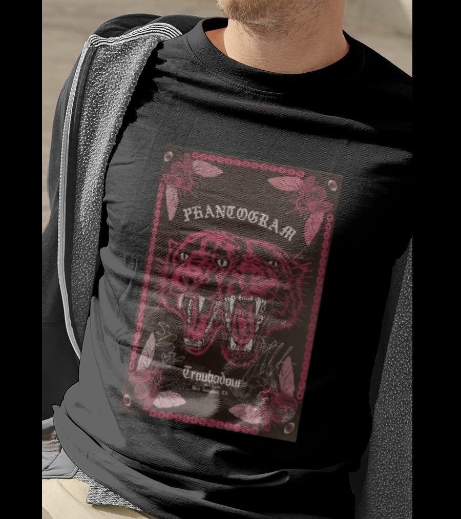 Phantogram Troubadour West Hollywood CA Signed Pink Panther Insects T-Shirt