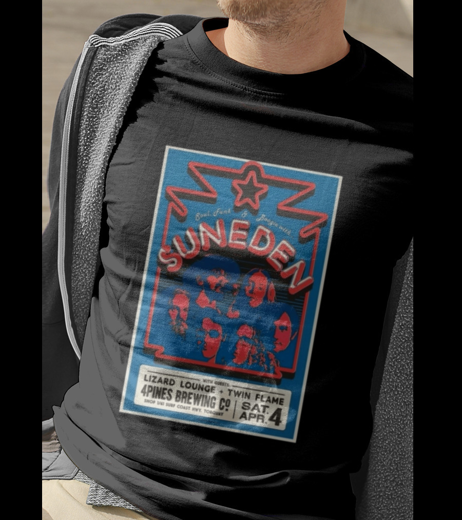 Suneden Soul Funk Boogie April 4 4Pines Brewing Co Lizard Lounge Twin Flame T-Shirt
