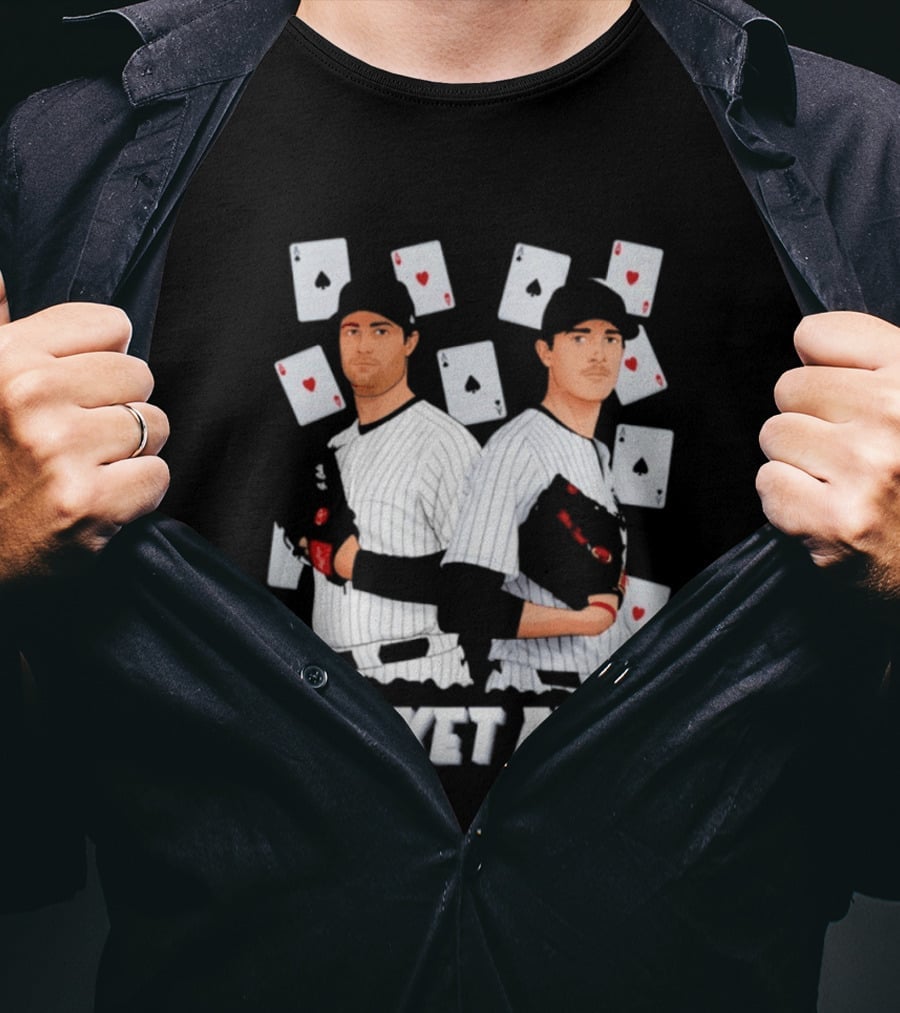 Max Fried Gerrit Cole New York Yankees MLB Pocket Aces Baseball Cards T-Shirt