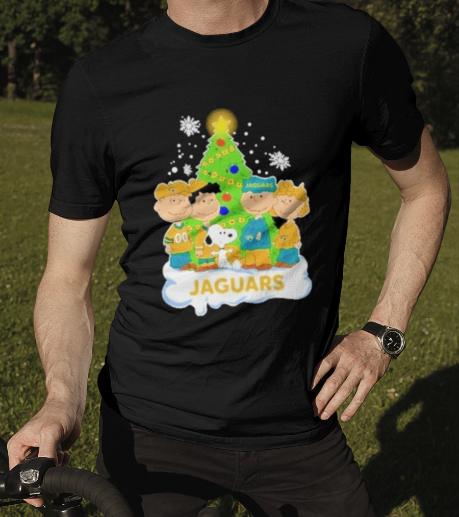 Jacksonville Jaguars Snoopy Peanuts Christmas Tree Celebration T-Shirt