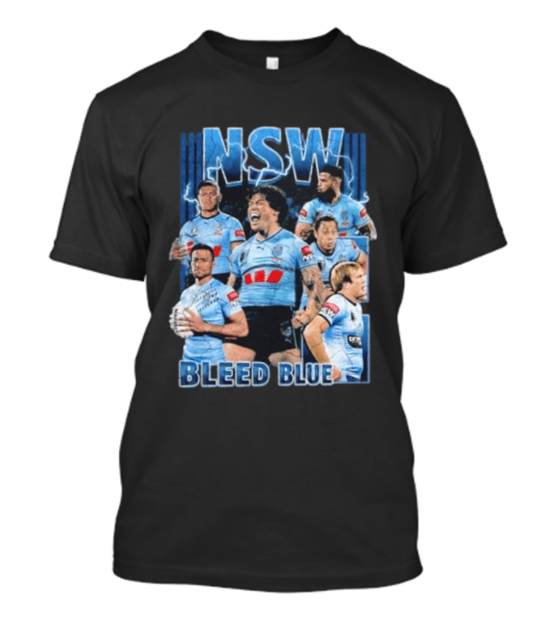 NSW Origin Rugby League Bleed Blue Players Team Sportswear T-Shirt