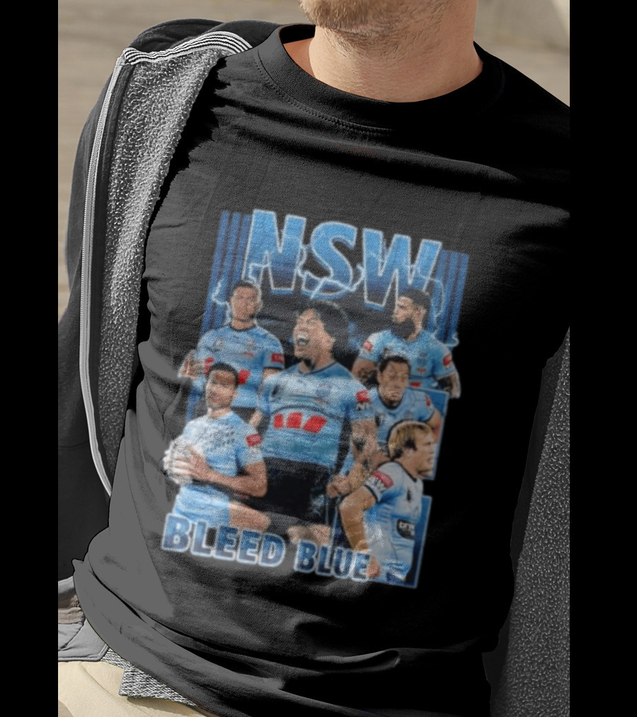 NSW Origin Rugby League Bleed Blue Players Team Sportswear T-Shirt
