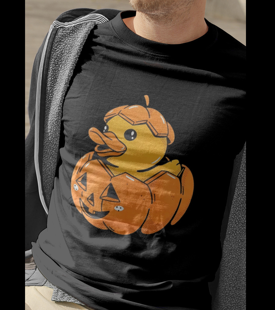 Rubber Duck Pumpkin Halloween Jack O' Lantern T-Shirt