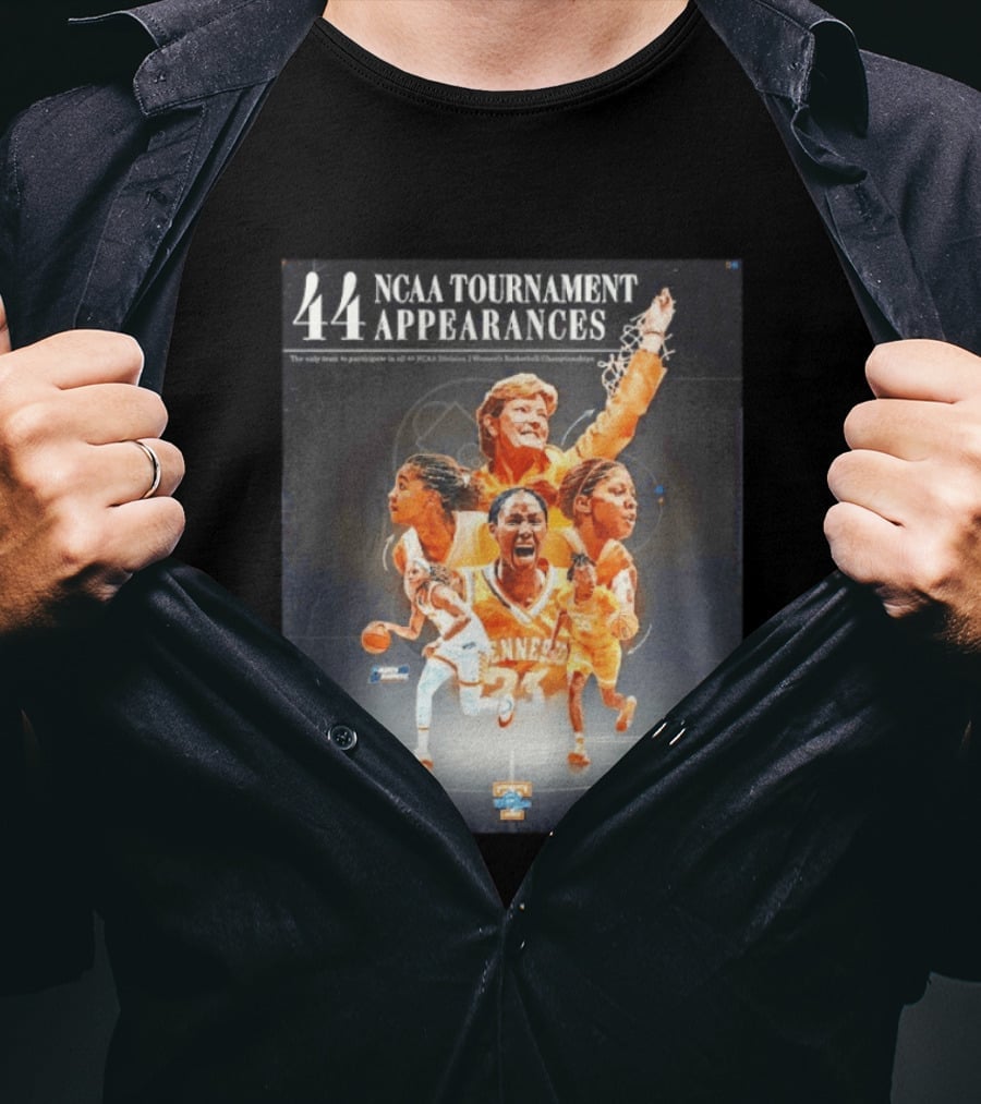 Tennessee Volunteers Women's Basketball 44 NCAA Tournament Appearances Legendary Participation T-Shirt