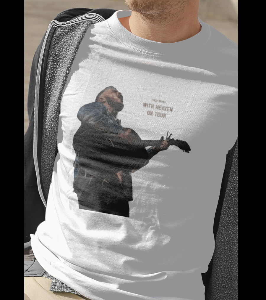 Zach Bryan Heaven On Top Photo Tour Denim Acoustic Performance T-Shirt