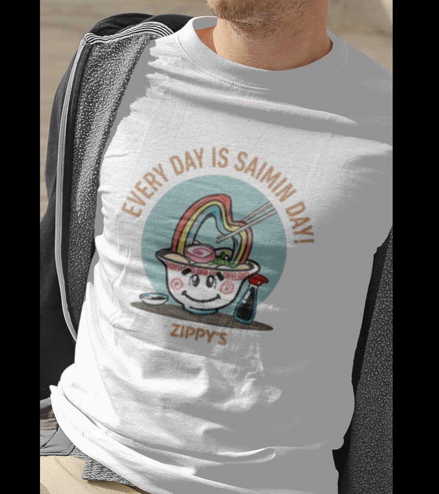 Every Day Is Saimin Day Zippy's Rainbow Bowl T-Shirt