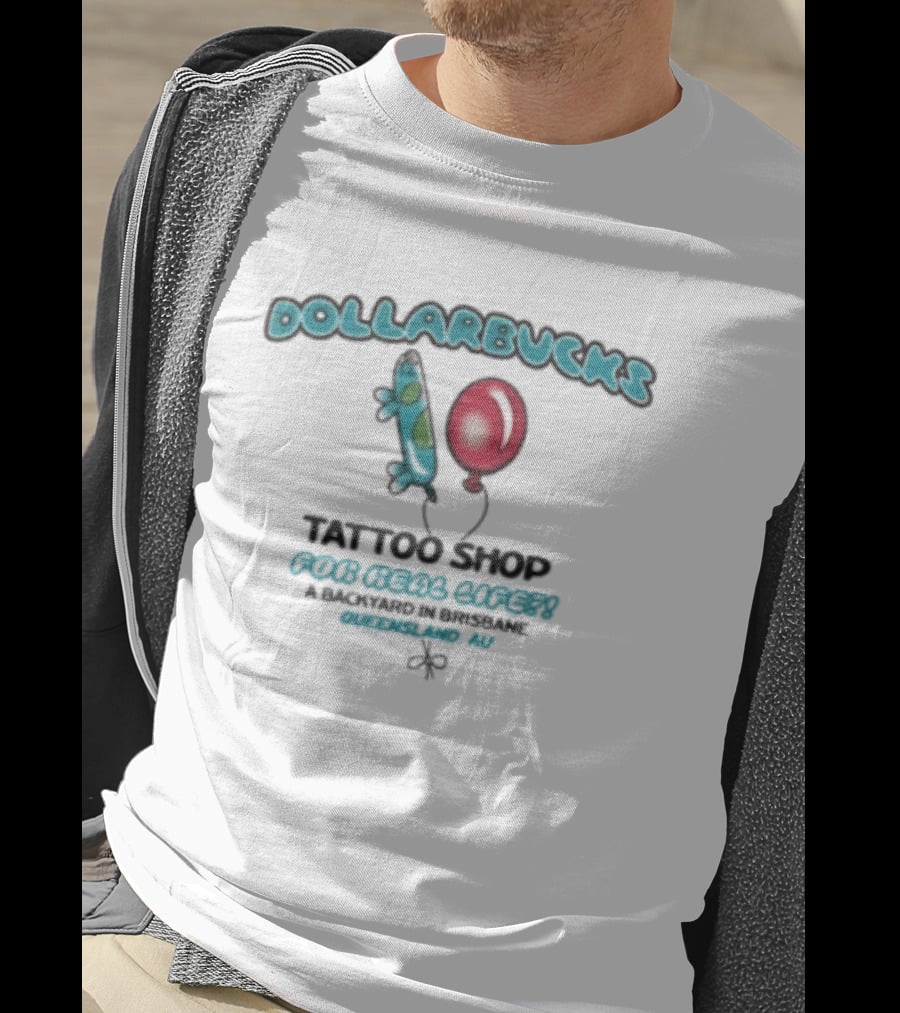 Dollarbucks Tattoo Shop Real Life Aqua Green Electric Balloon Trademark Original NY T-Shirt