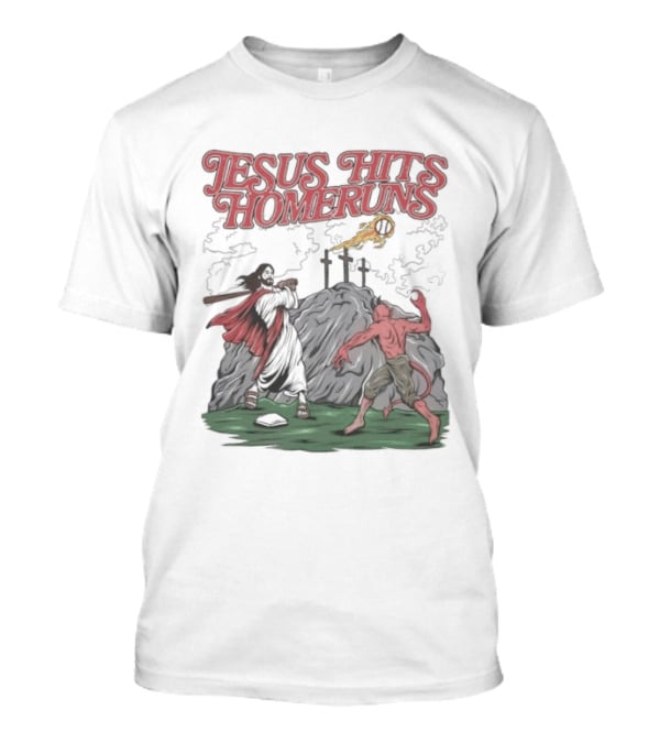 Jesus Hits Homeruns Biblical Baseball T-Shirt