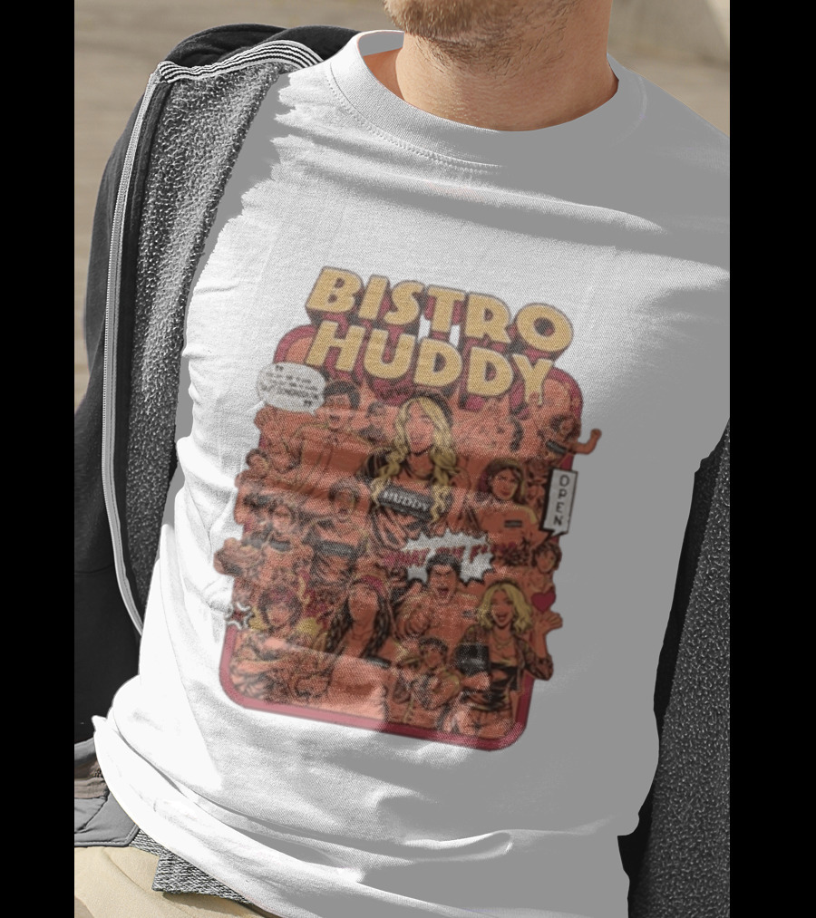 Bistro Huddy What Are You Talking About Open Comic Style Decor T-Shirt